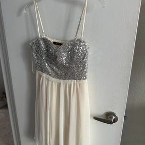 Cream and silver party dress
